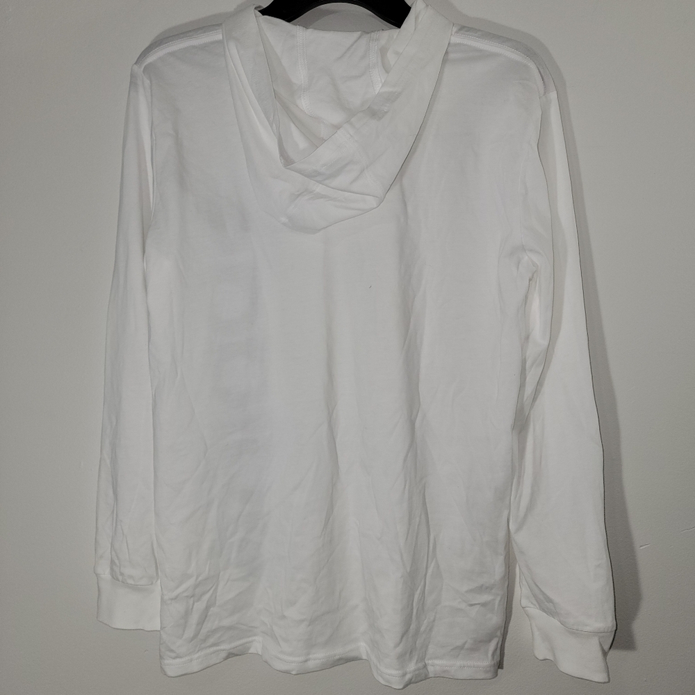 Adidas Tee Shirt Hoody Boys Large 14/16 White - Picture 6 of 7